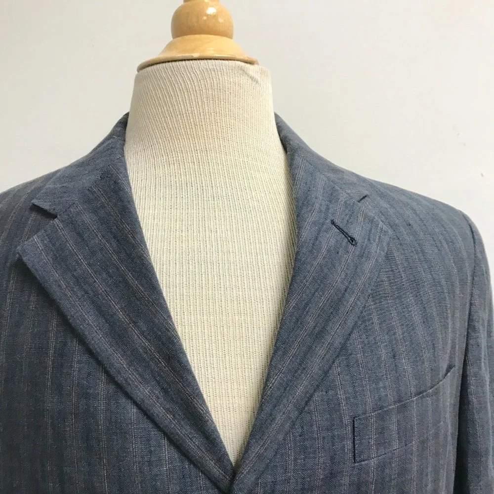 TED BAKER JEAN gray stripe linen blazer 4 38 40 new vintage